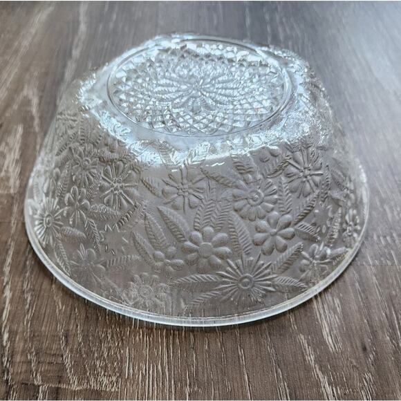 Pineapple & Floral Indiana Glass Bowl #618, Clear Depression Glass - Picture 3 of 4
